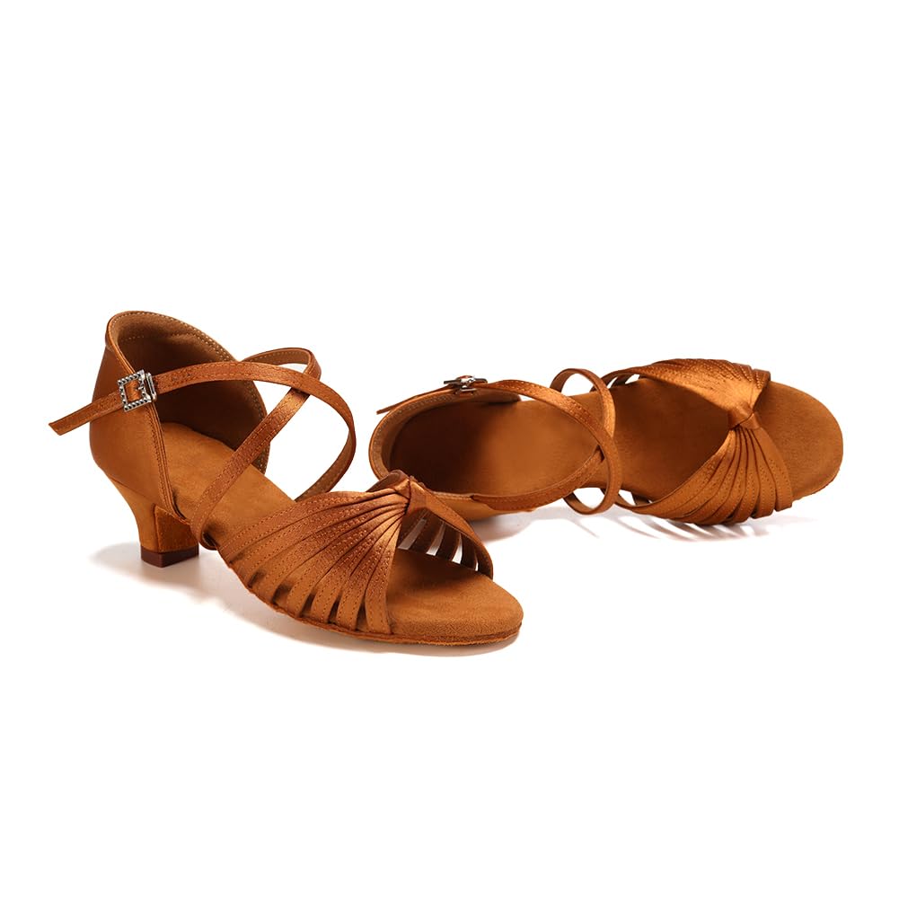 Bambina Scarpe da Ballo Latino Americano con Punta Aperta Salsa e Bachata Pratica Scarpe Ballo Tacco Basso