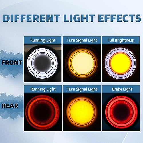 Image of Motorcycle Bullet Turn Signals LED Front Rear Lights 4 PCS, 40 LEDs Retro Switchback Running Turn Brake Light Blinkers Universal Fit Harley Dyna Chopper Bobber Suzuki Yamaha Honda -Black