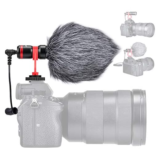 Professional Hi-sensity Hi-fidelity Mini Shotgun Video Condenser Microphone External Mic Compatible for DSLR Camera Camcorder Smartphone iPhone for Interview Podcast Live Streaming Vlog Youtube Studio