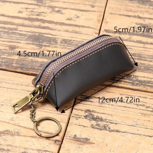 Vintage Leather Coin Purse Basic Zip Wallet Credit Card Case Key Pouch Male Cash Change Holder Business Wallet Presents2