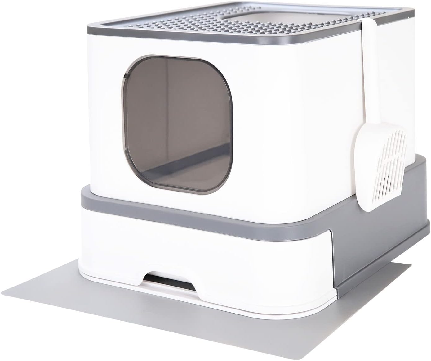 RIZZARI Foldable Cat Litter Box,Large Top Entry Anti