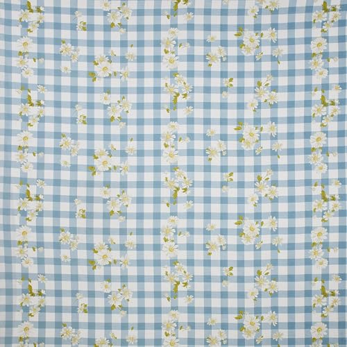 Image of King Size Fitted Bedsheet for Double Bed | 300 TC Cotton Feel Microfiber | All Around Elastic with 2 Frill Pillow Covers | Soft & Durable | (BlueCKFrill, Fitted - 72 x 78 Inch King)