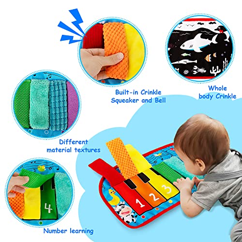 Image of Tummy Time Baby Mirror Toys, Tummy Time Mat, Black and White High Contrast
