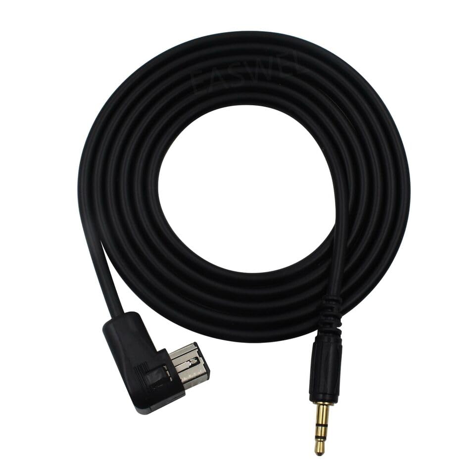 dreeong 3.5mm AUX Input Cable, coiled, showing the 3.5mm jack and the Pioneer-compatible connector