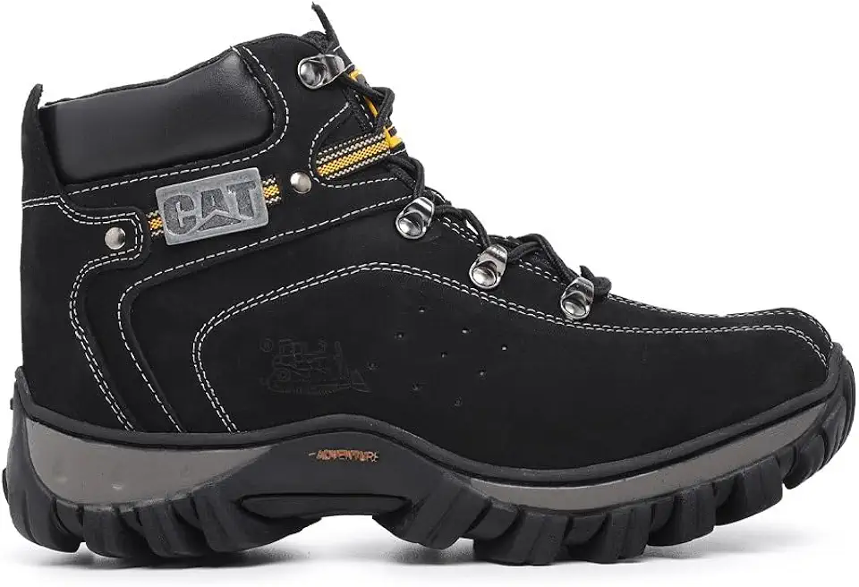 Bota Coturno Caterpillar Adventure Couro Legítimo + Palmilhas Gel. Unissex.