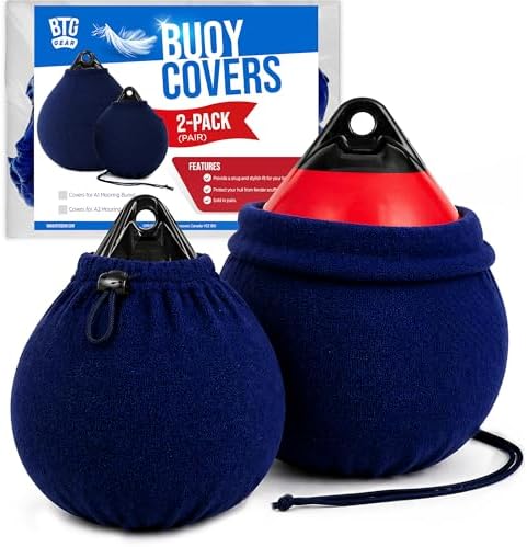 Set of 2 Mooring Buoy Fender Covers for Boat | Fleece Fender Cove...