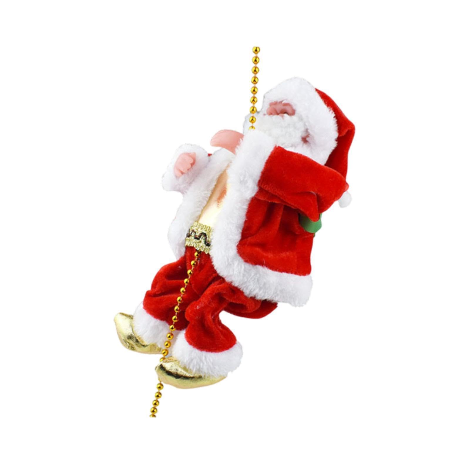 PIXZCSA Santa Claus Musical Climbing Rope Engaging Toy Brings Music And Laughter To Christmas Funny Climbing Santa Toy As Well As Ornament For Christmas Party
