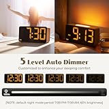 GOLOZA Alarm Clocks Bedside, Wood Grain, Digital Clock with Night Light, Desk Clock for Bedside, Power-Off Memory & Alarm, Dual Alarm, 5 Level Brightness +Off, 12/24H, 9min Snooze, Reveil Matin - Image 3