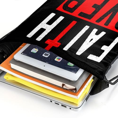 Jesus Christ Christian Faith Over Fear Drawstring Backpack Bag Large Gym Sackpack Yoga Packet4