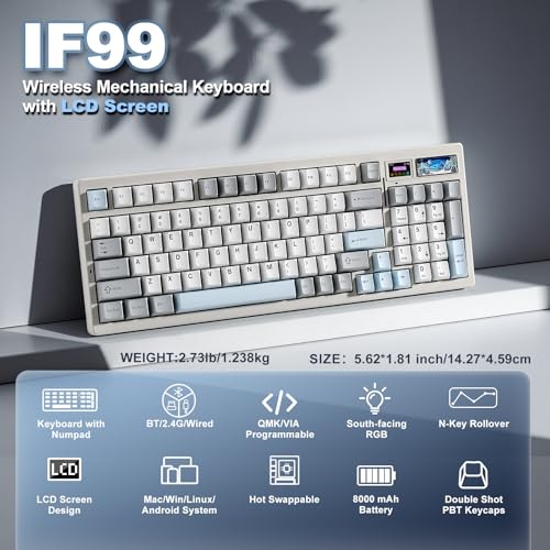Image of YUNZII IF99 96% Wireless Mechanical Keyboard (White, Cocoa V2)