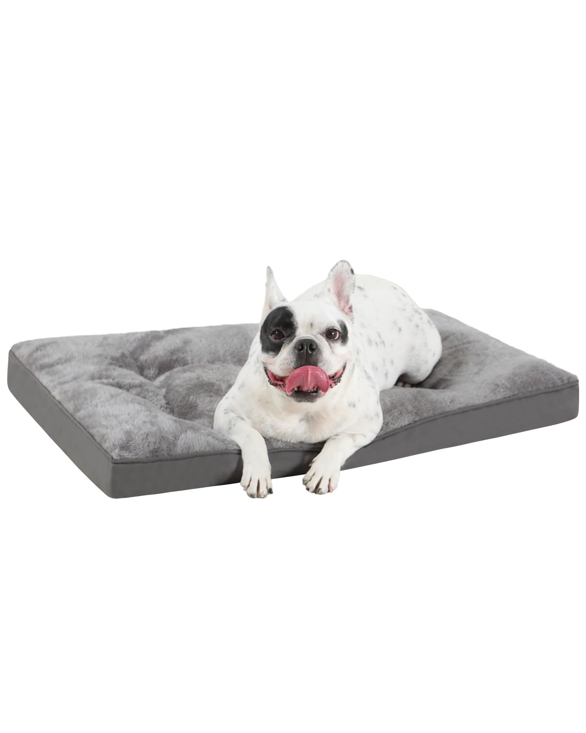 Dog Bed for Crate Washable Plush Medium Size Dog Kennel Pad with Anti-Slip Bottom, 29x18 Inch, Grey