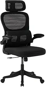 Cadeira Ergonômica VMSTARK com Encosto Ajustável, Apoio de Braço Rebatível, Assento Macio, Malha Respirável e Rodízios – Suporta até 200kg, Ideal para Escritório e Home Office