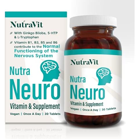 NUTRA Neuro - Nootropic Brain Boost Vitamins|30 Tablets| Enhance Memory, Mood & Clarity| Ginko Biloba, Vitamin B1,B3, B5 & B6 - by Nutravit Cover