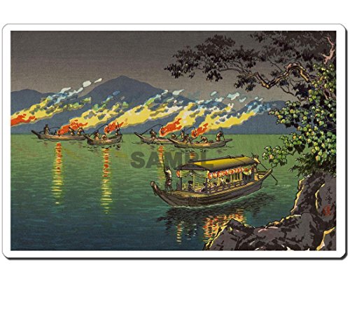 浮世絵マウスパッド 薄ぴた U14001 土屋光逸 - 長良川 鵜飼