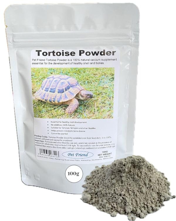 Pet Friend Tortoise Powder 100g - Reptile Calcium Food Supplement Dusting Powder