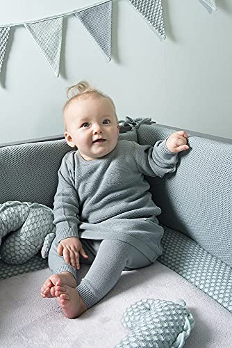 BO Baby's Only - Gebreid boxkleed Sun - Parklegger - Speelkleed - Mint/Stonegreen - 80x100 cm - Extra dik - Tweezijdig te gebruiken - Afbeelding 5