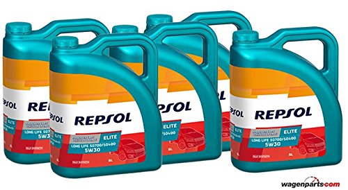 Aceite Motor REPSOL Élite Long Life 50700/50400 5W-30 25 litros (5x5 litros)