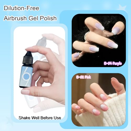 Kit de esmaltes en gel Airbrush con 12 colores miniatura 3