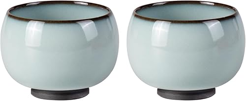 Miniatura 9 de Juego de 2 tazas de té pequeñas de porcelana de 3.8 onzas, juego de tazas de té japonesas hechas a mano, tazas de té asiáticas de cerámica para el