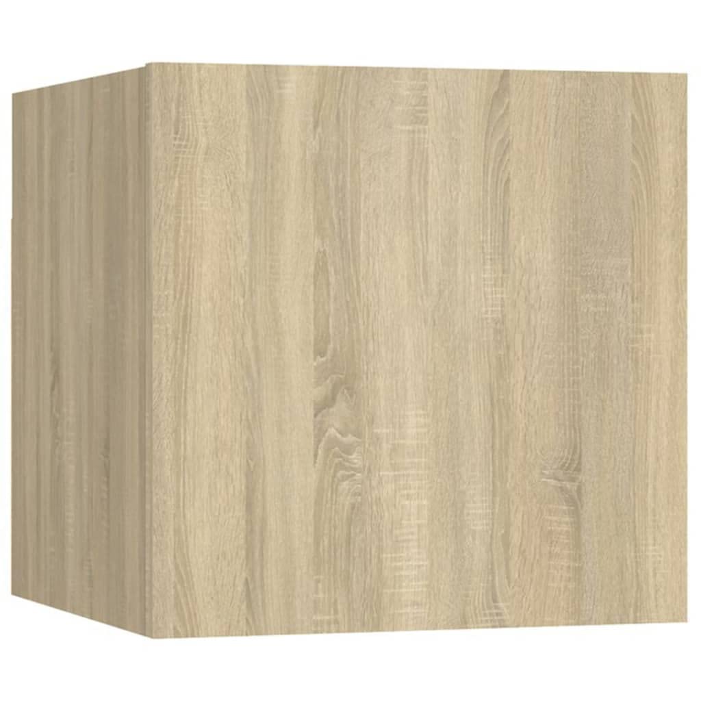 5-TLG. TV-Schrank-Set Sonoma-Eiche Holzwerkstoff, Hängend, Modernes Media-Center für Wohnzimmer, Robustes Wandregal mit Stauraum, Universal TV Stand