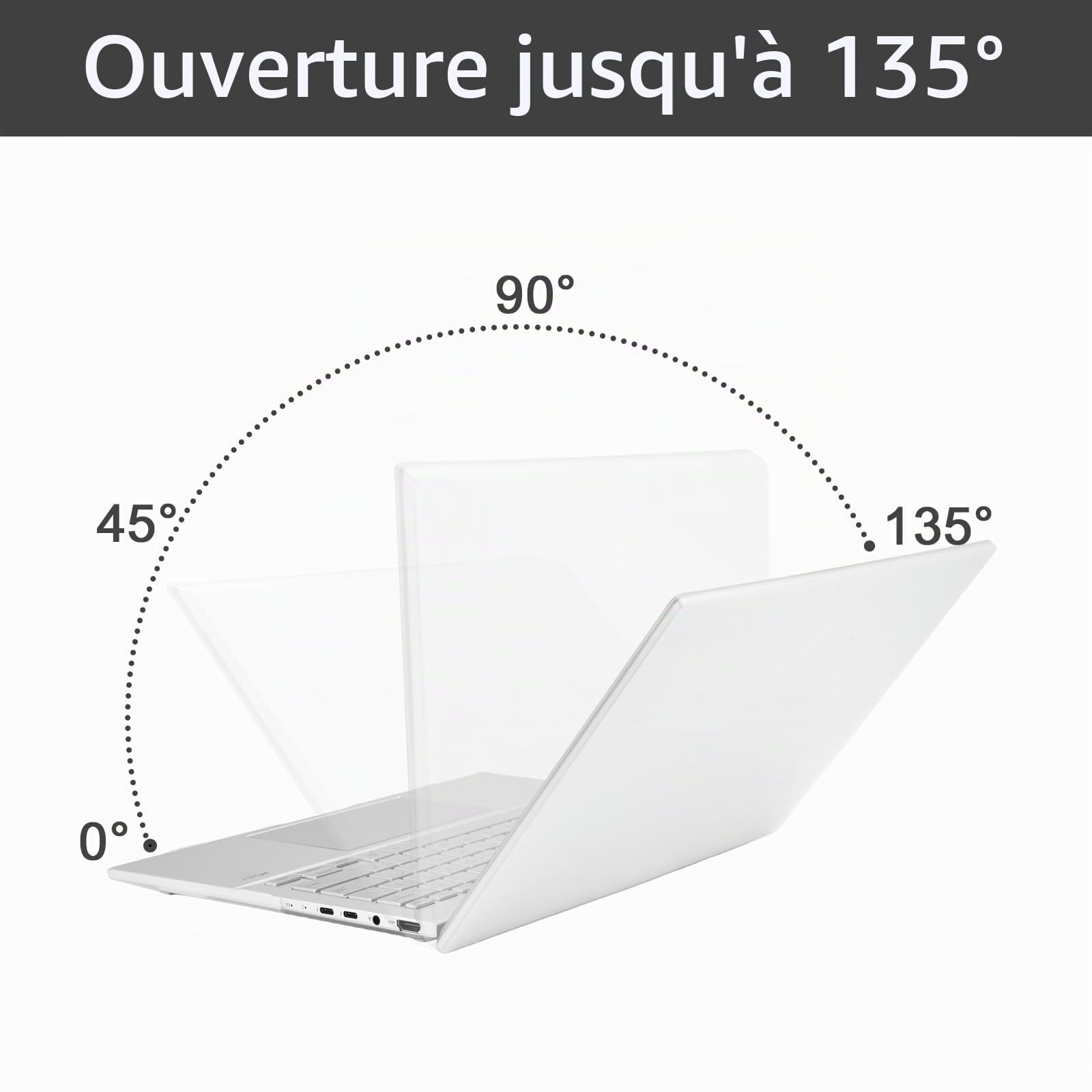 MOSISO Coque Compatible avec ASUS Zenbook 14 Pouces 2026 2025 2024 Release(modèles UX3405C), Léger Fin Amovible Coque Rigide en Plastique avec Chiffon,Translucide