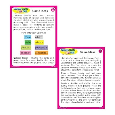 Super Duper Publications | Sentence Shuffle Fun Deck | Parts of Speech, Reasoning, Inferencing Skills Flash Cards | Educational Learning Materials for Children
