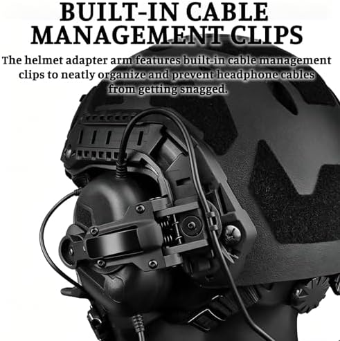 Tactical Shooting Headset with U94 PTT Noise Reduction & Sound Pickup Ear Protection，Dual-Use Helmet Compatible Design(Cb) - 5