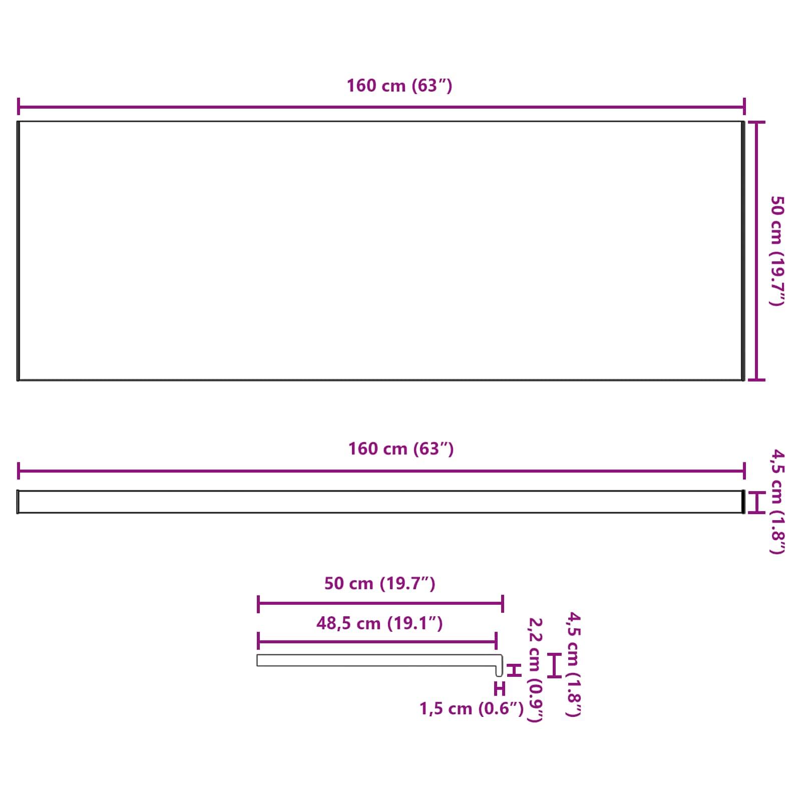 vidaXL Parapet okienny Biały 160 x 50 x 4,5 cm PVC