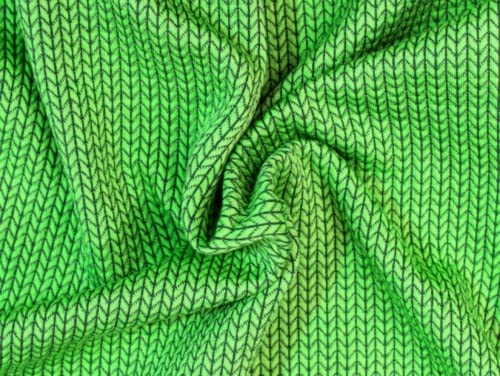 Minerva Tejido de punto elástico con textura jacquard, verde brillante, por metro