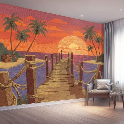 Papier peint tropical intissé grand format pour couvrir un mur blanc - 2