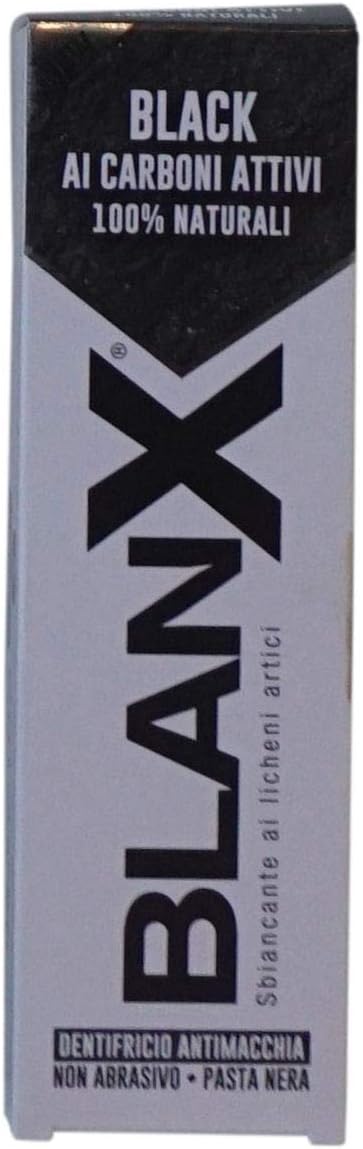 BlanX: "Black" Whitening Black Toothpaste - 2.54 Fluid Ounces (75ml) Tube [ Italian Import ]