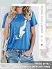 Dresswel Women Peace Dove Feather Graphic Print T-Shirt Crew Neck Short Sleeve Tee Shirts Summer Tops(3A-Lake Blue,L) #1