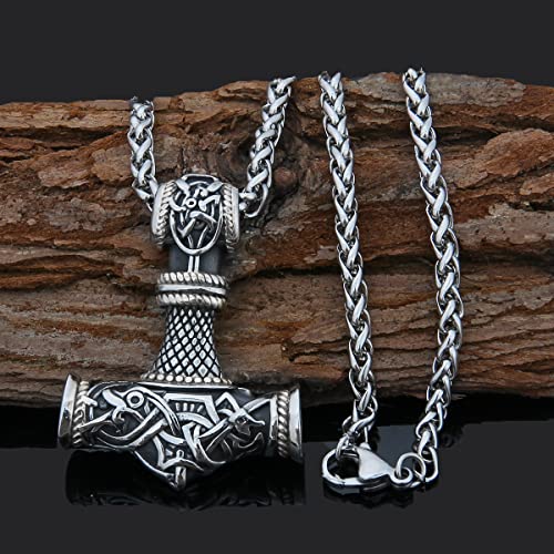 Collier Marteau de Thor pendentif Mjolnir noeud celtique vintage homme