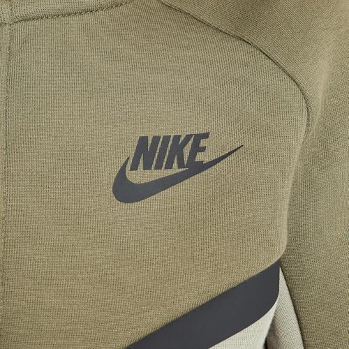 Nike Sportswear Tech Fleece Big Kids' Full-Zip Hoodie (HV5867-320, Light Army/Medium Olive/Black/Black)3