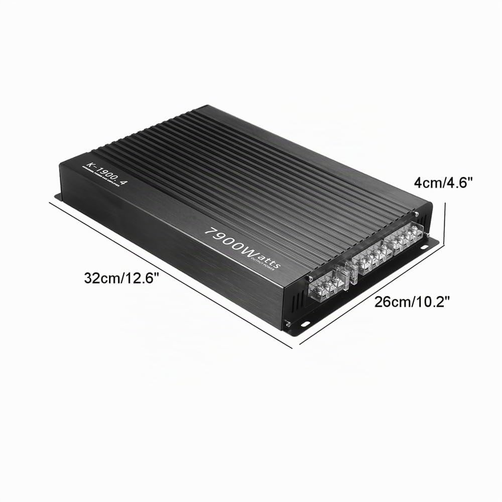 Amplificador de Potencia estéreo para automóvil, Amplificador de Potencia de Audio de Clase A/B de 4 Canales de Alta Potencia, Amplificador de Alta Potencia de 7900 W para un Rendimiento