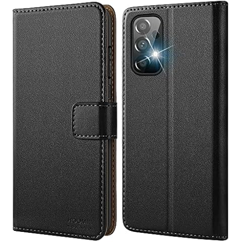 HOOMIL MagFlip Series for Samsung Galaxy A33 5G Case, Premium Leather Flip Wallet Phone Case with Card Holder - Black Cover