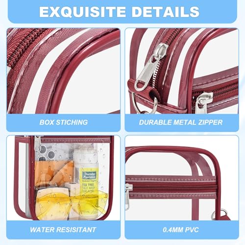 Image of Clear Bag for Stadium Events - Sports Messanger Bag Small Mini Clear Purse for Fan, Concert, Work, Travel