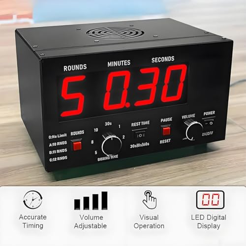 Minuteur d'intervalle portable LED avec son réglable et chronomètre - 3