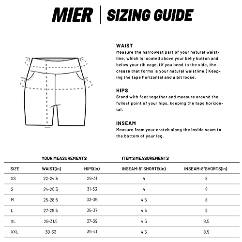 Buy MIER Women's High Waist Yoga Compression Shorts Stretch Biker