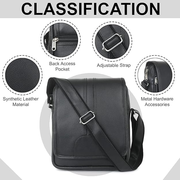 Image of Unisex Leather Bag Combo Set - Brown Laptop Backpack & Black Crossbody Messenger Bag (2 Piece) | Office, Travel & College Work Bags for Men & Women