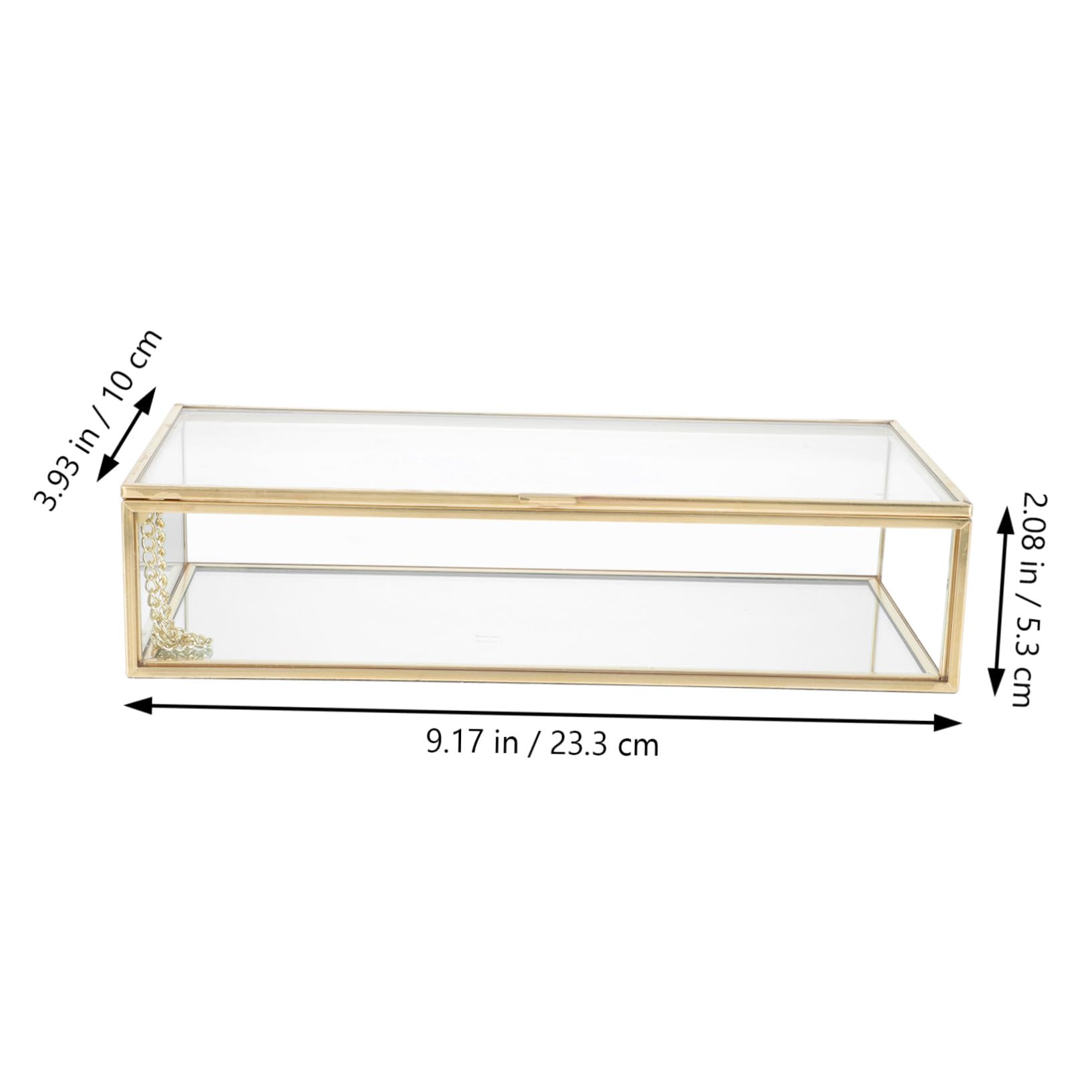 Europäische Schmuck Aufbewahrungsbox aus Glas mit Kupferstange Make Up Aufbewahrung für Lippenstift und Nagellack Sicher und Tragbar für Hochzeiten