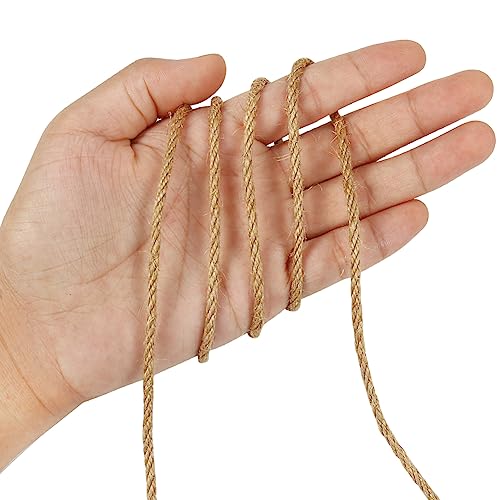 Tenn Well Jute Twine, 164 Feet 4mm Natural Garden Twine Rope for Crafts, Gardening, Plant Support, Gift Wrapping, Recycling, Christmas Ornaments, Holiday Decor