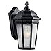 Kichler Courtyard 11" 1 Light Outdoor Wall Light with Clear Seeded Glass in Textured Black