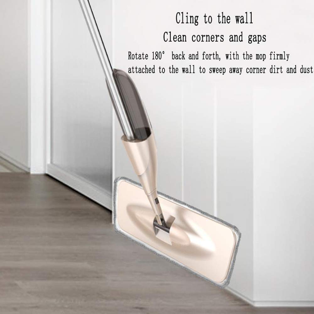Spray Mop 2 Almohadillas De Trapeador De Microfibra Lavables 1 Raspador 360 ° Spin Hardwood Floor Cleaning Trapeador De Polvo Húmedo Y Seco,A