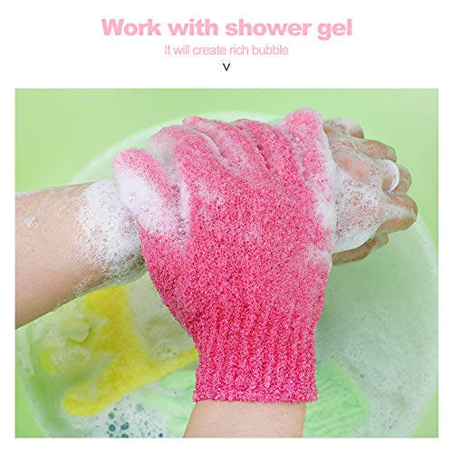 yeacher luva de banho chuveiro esfoliante corporal esfoliante de nylon luva de remoção de pele morta