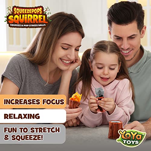 Yoya Toys Squeezepops Squirrel In Log Squeeze Toy - Squirrel Fidget Popper, Pop Up Fidget Toy - Toy Squirrel For Kids, Popping Squeeze Squirrel, Autism/Adhd Sensory Fidget Toys - Set Of 3 Squirrel Toy #TOP5