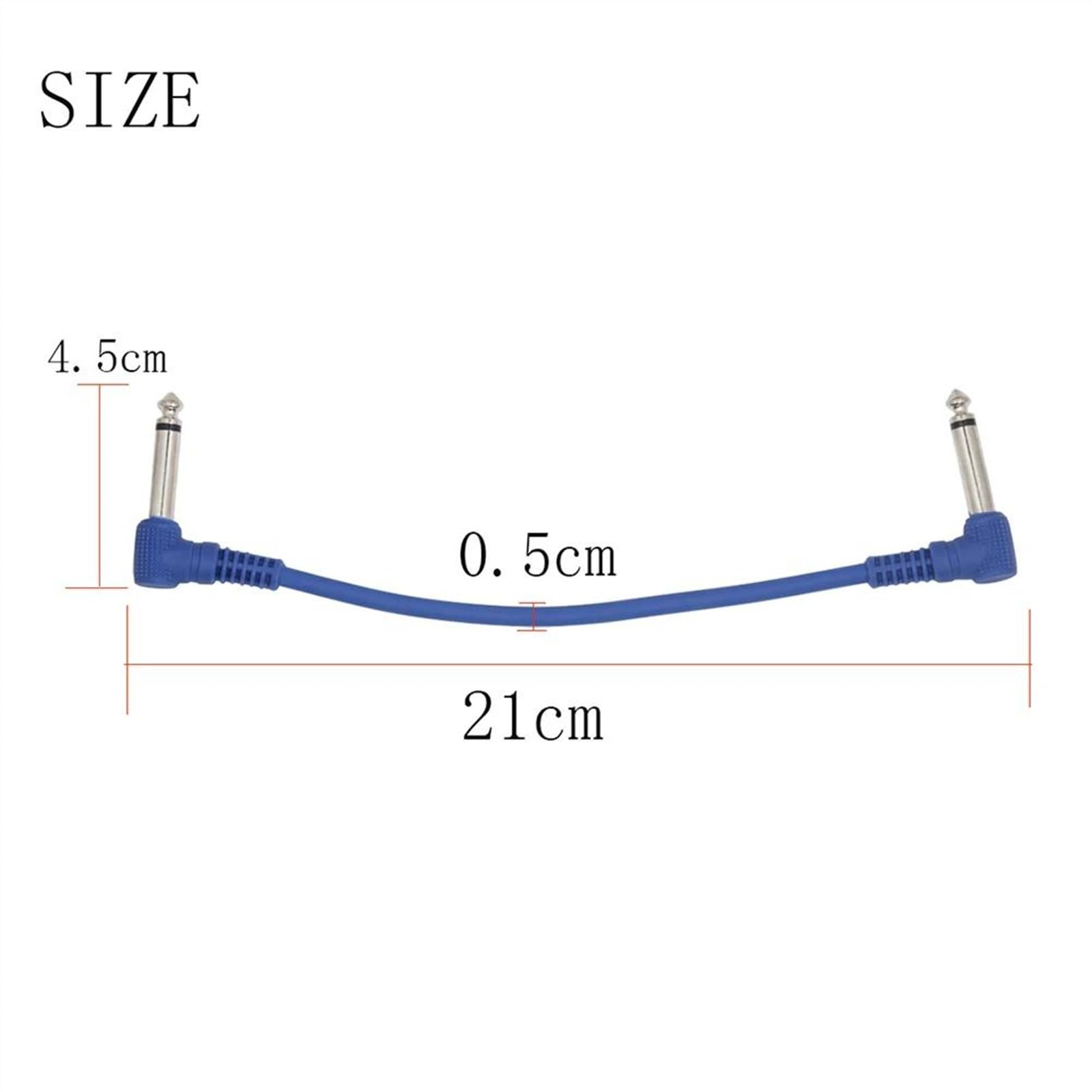 6 Stück Gitarren-Patchkabel, 6,35 Mm Winkelstecker, Kein Lärm, Abgeschirmtes Kabel Für Gitarren-Effektpedale Audiokabel für Gitarreninstrumente