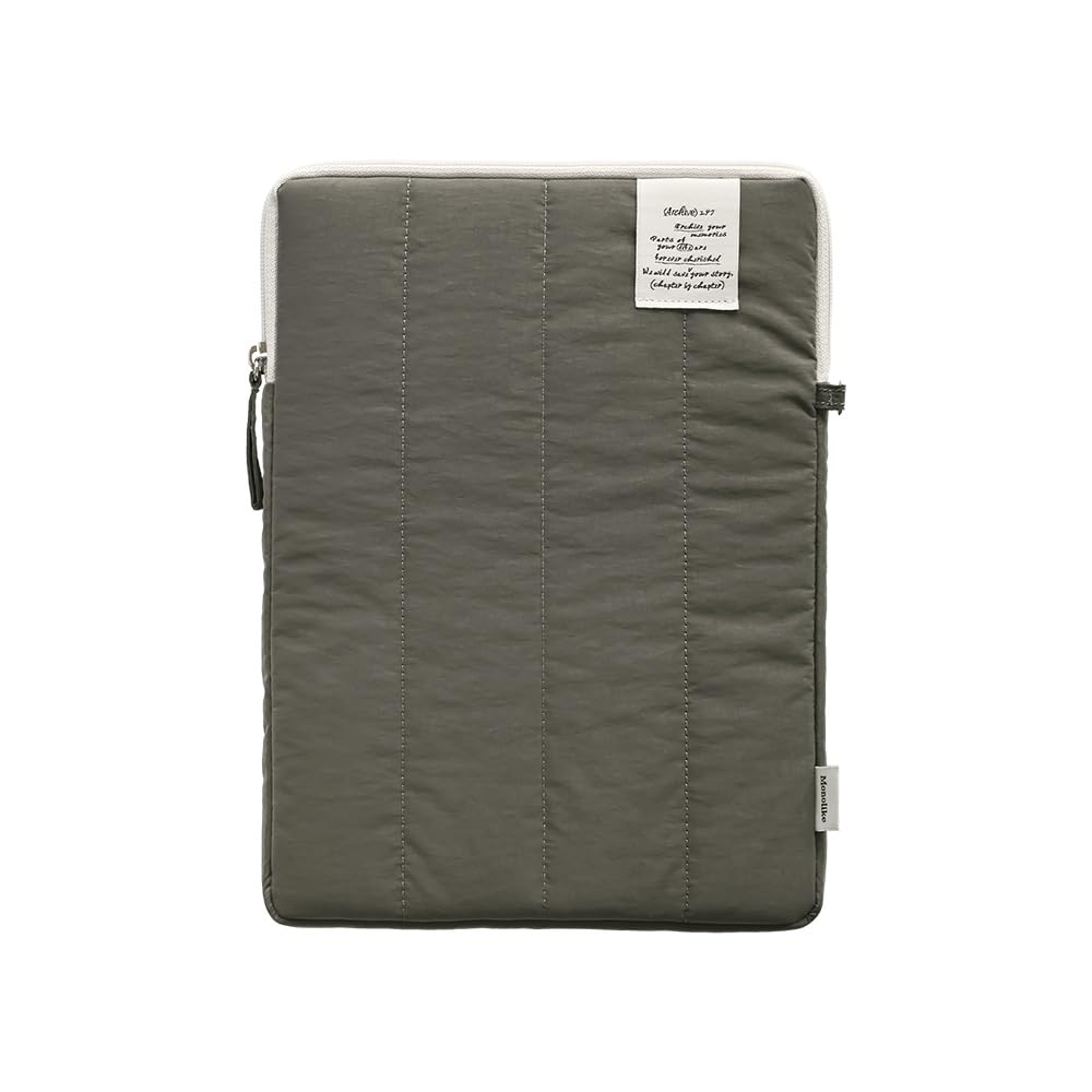 Monolike Archive 247 Cushion Tablet Pouch 11inch, Gray - Padded Protective Sleeve for iPad Pro/Air, Soft Vintage Style Case
