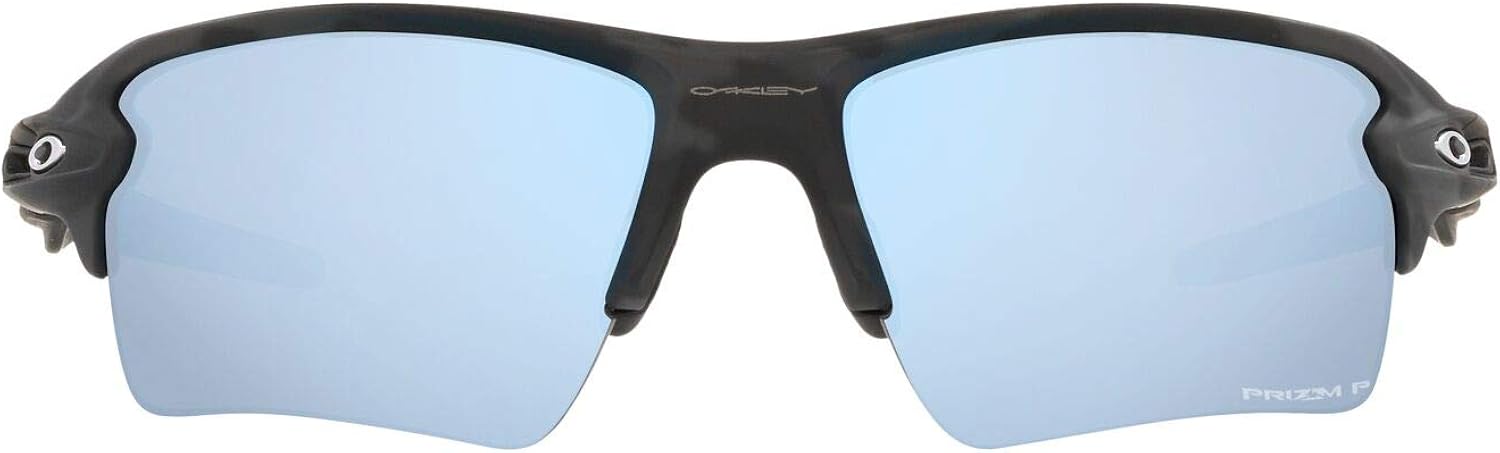 Oakley Men's Oo9188 Flak 2.0 XL Rectangular Sunglasses Matte Black Camo/Prizm Deep Water Polarized 59 Millimeters