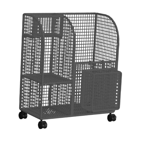 amleso スポーツ用品オーガナイザー、ヨガマット収納ラック、ウェイトラック、キャスターホイール付き多機能ホームジム収納, 黒